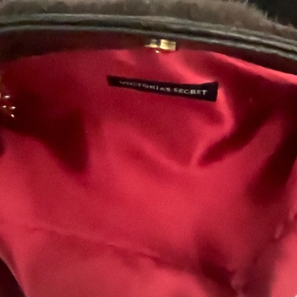 Victoria's Secret Faux Fur Brown Shoulder Bag with Gold Chain